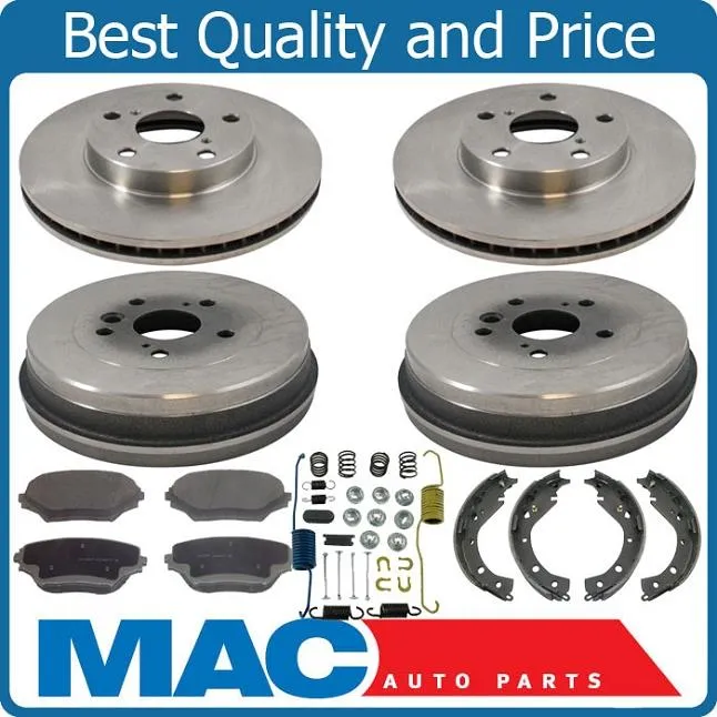 2003-2005 Toyota Rav4 Rav 4 Front Brake Rotors Pads Rear Drums Shoes Kit New