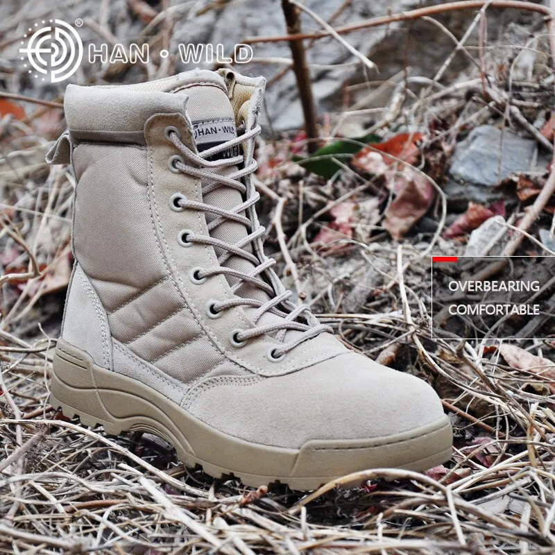 2020 Men Boots Desert Military Tactical Boots Outdoor Waterproof Hiking Shoes Men Sneakers Non-slip Sports Combat Boots