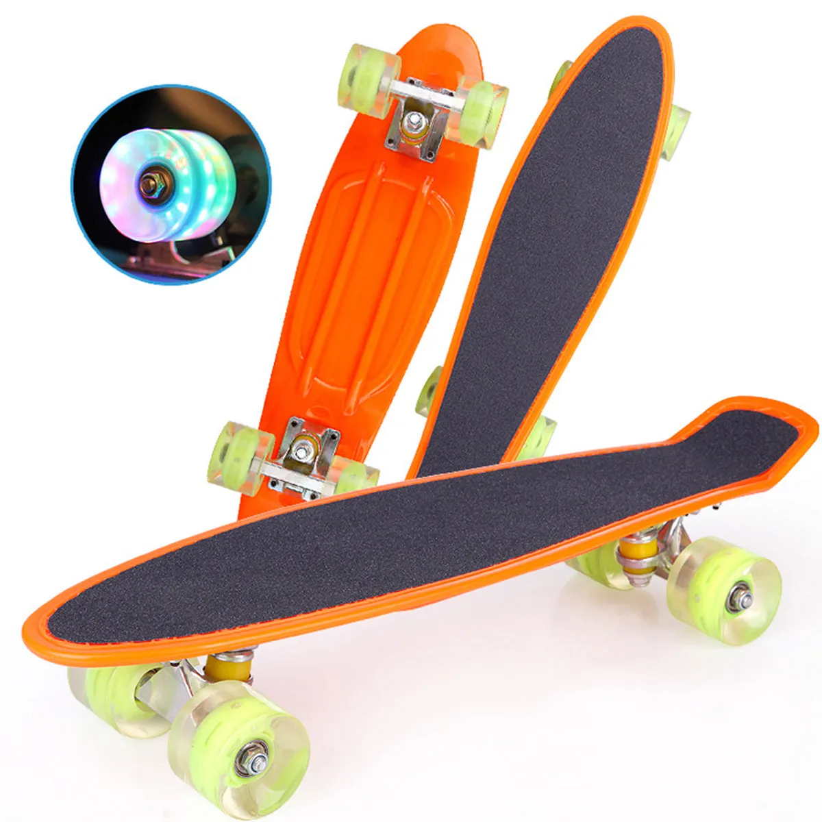 22 Inch Skateboard Mini Cruiser Board Fish Skate Board Adults Children Scooter Pastel Longboard Bearings Flash Wheel