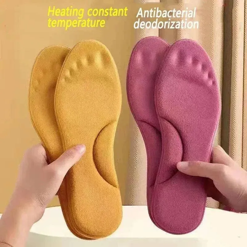 2Pairs Self Heating Insoles Thermostatic Thermal Insole Massage Memory Foam Arch Support Shoe Pad Heated Pads Winter Men Women