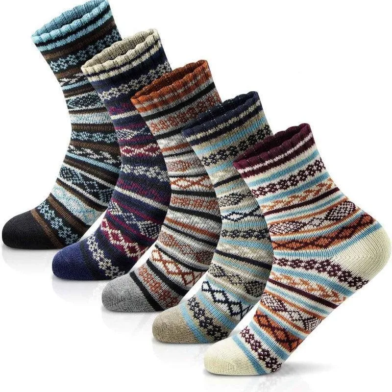 5 Pack Thermal Wool Blend Socks – Warmth and Comfort for Winter