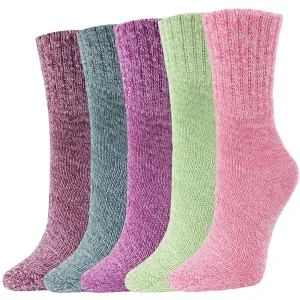 5-Pair: Women's Winter Socks Gift Box Free Size Thick Wool Soft Warm Casual Socks