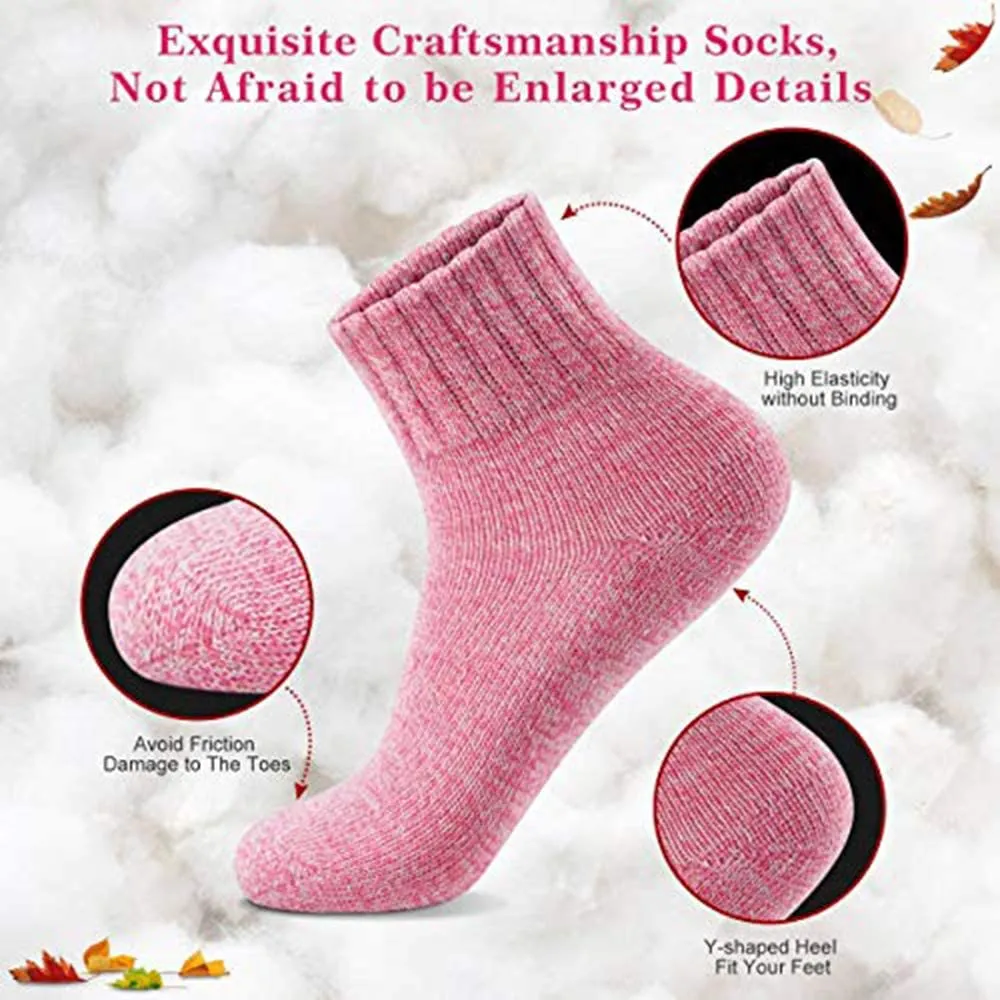 5-Pair: Women's Winter Socks Gift Box Free Size Thick Wool Soft Warm Casual Socks