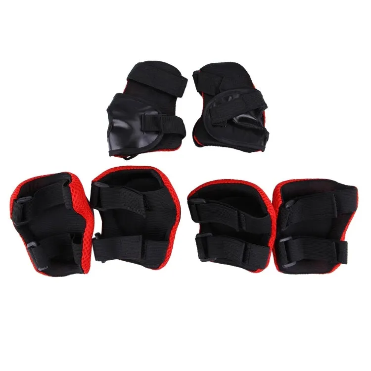 6 in 1 Roller Skate Knee & Elbow & Wrist Pads Protective Gear Sets(Black)