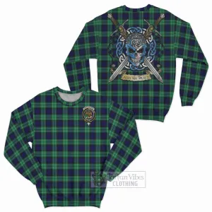 Abercrombie Tartan Sweatshirt with Family Crest Celtic Skull Style