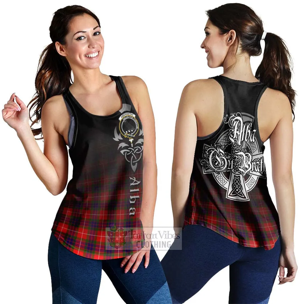 Abernethy Tartan Women's Racerback Tanks Featuring Alba Gu Brath Family Crest Celtic Inspired