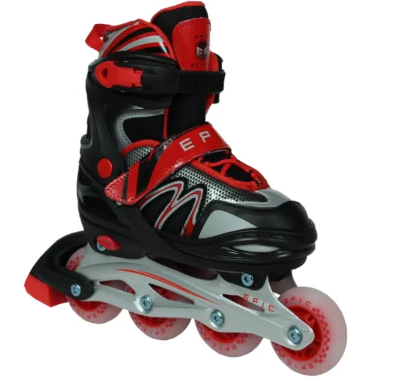 Adjustable Epic Drift Skate Red And Black Inline Skates W Lightup Wheels