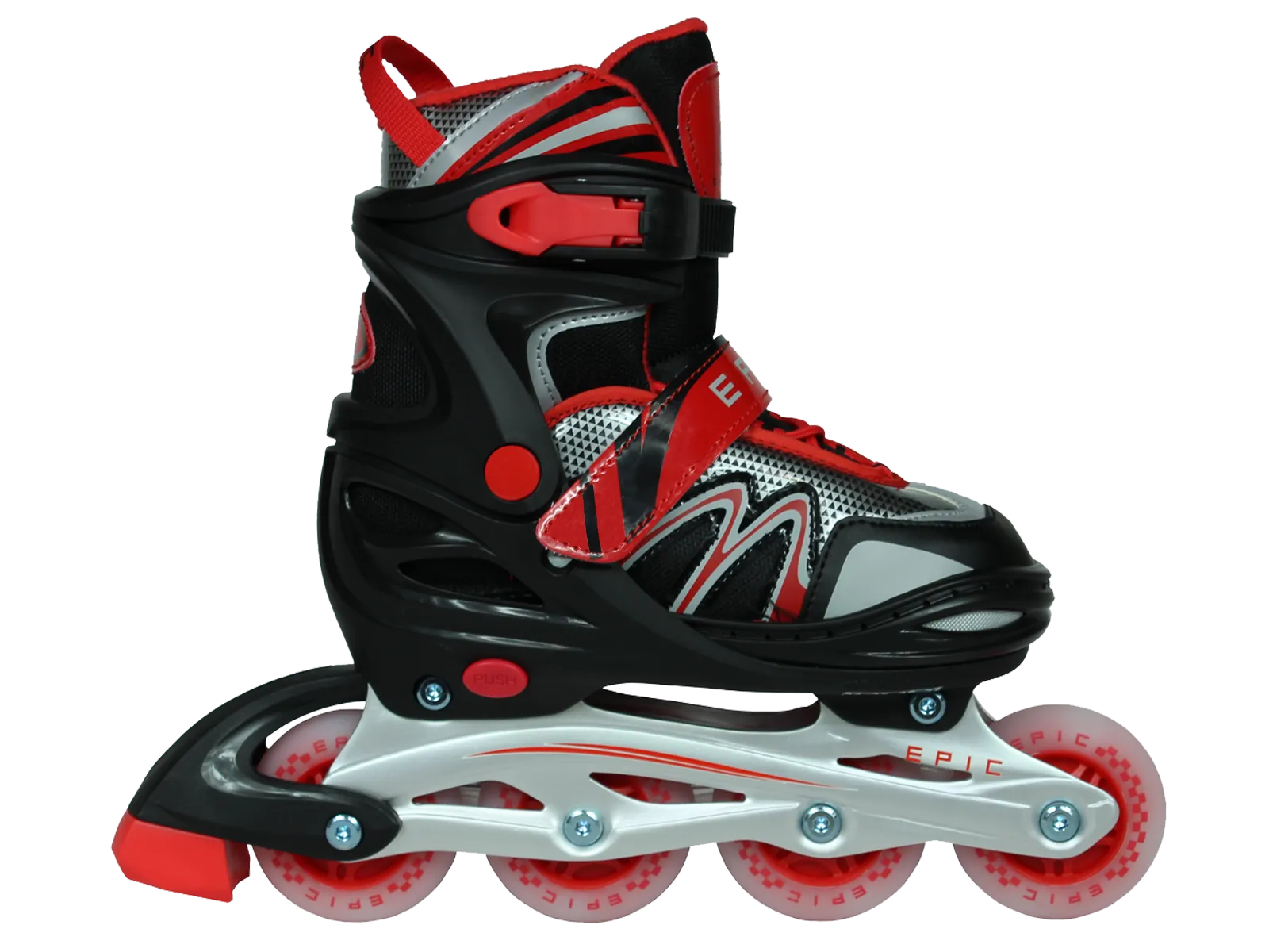 Adjustable Epic Drift Skate Red And Black Inline Skates W Lightup Wheels