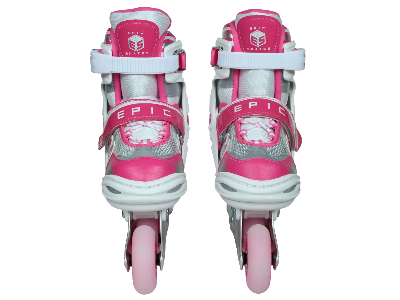 Adjustable Epic Pixie Pink And White Inline Skates W Light Up Wheels