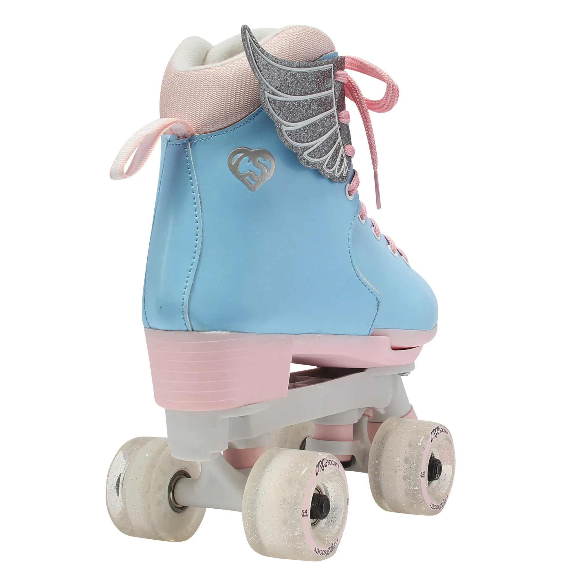 Adjustable Kids Quad Roller Skates, ABEC 7, Faux Leather - Circle Society