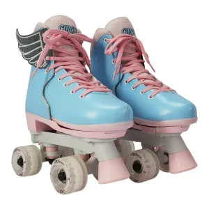 Adjustable Kids Quad Roller Skates, ABEC 7, Faux Leather - Circle Society