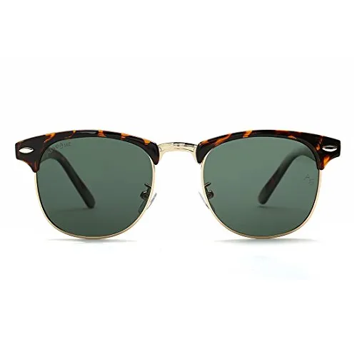 AEVOGUE Polarized Sunglasses Semi-Rimless Frame Brand Designer Classic AE0369 (Tortoise&G15, 48)