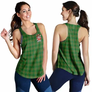 Agnew Irish Clan Tartan Women's Racerback Tanks with Coat of Arms