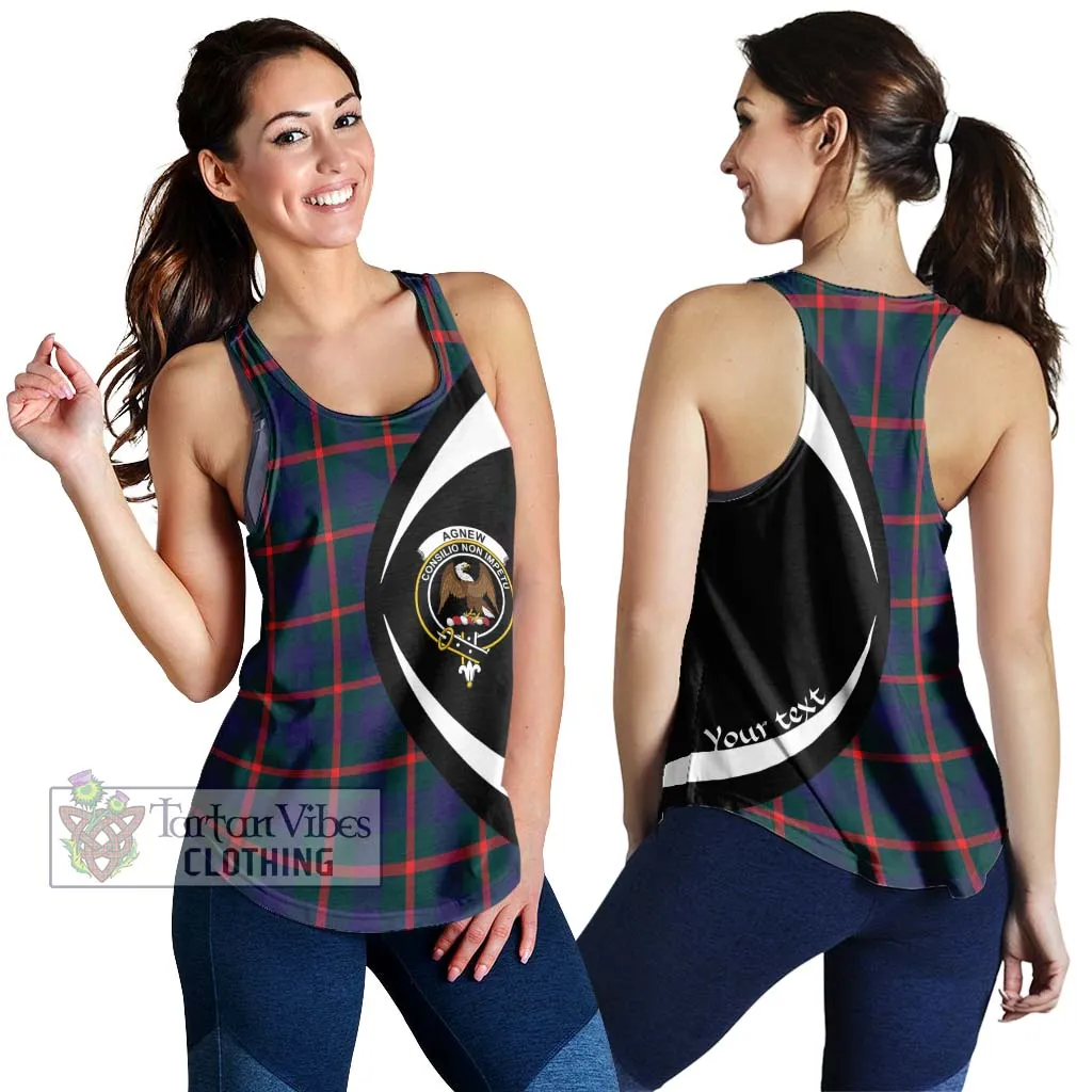 Agnew Tartan Women's Racerback Tanks with Family Crest Circle Style