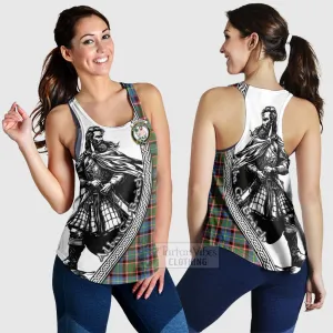 Aikenhead Tartan Clan Crest Women's Racerback Tanks with Highlander Warrior Celtic Style