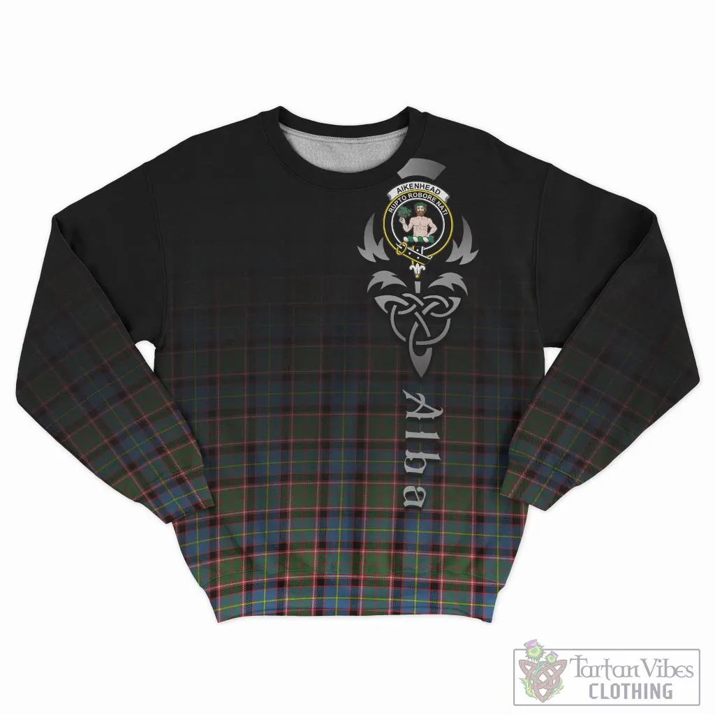 Aikenhead Tartan Sweatshirt Featuring Alba Gu Brath Family Crest Celtic Inspired