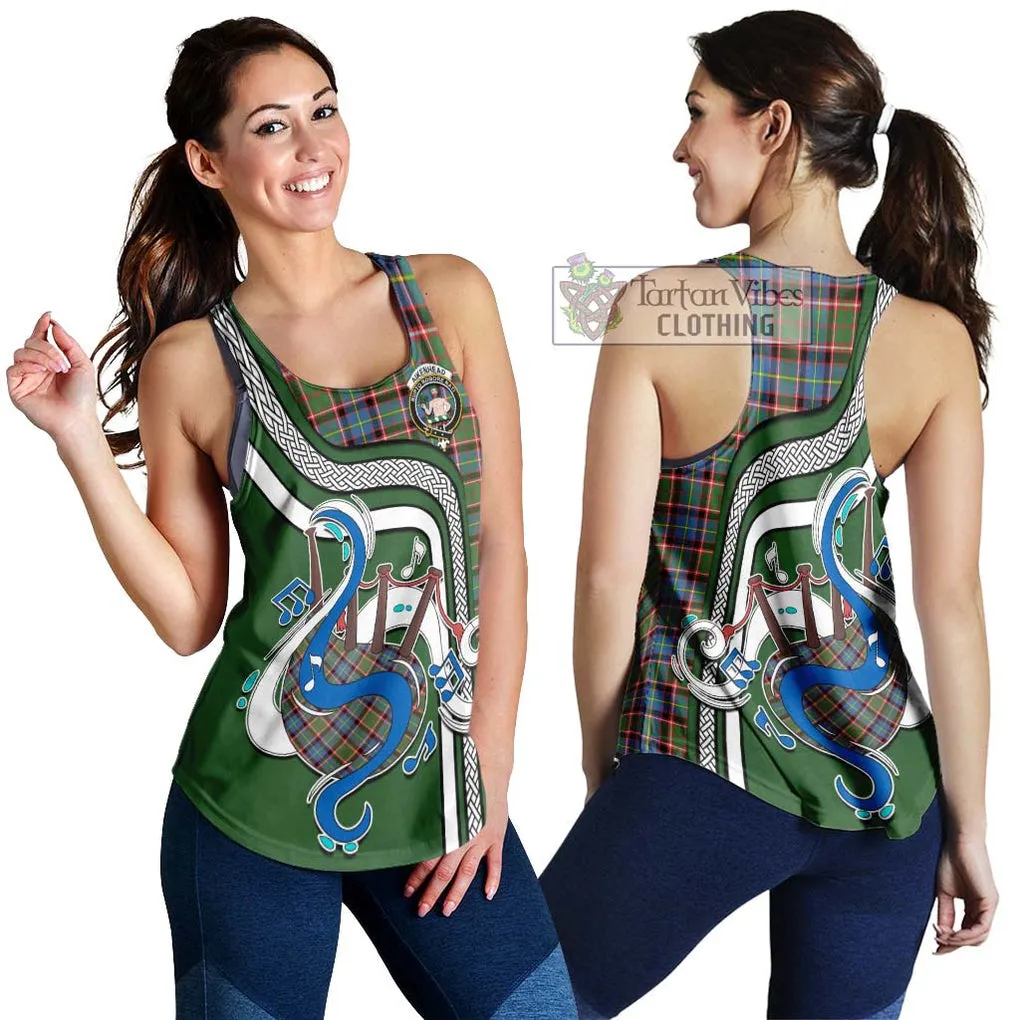 Aikenhead Tartan Women's Racerback Tanks with Epic Bagpipe Style