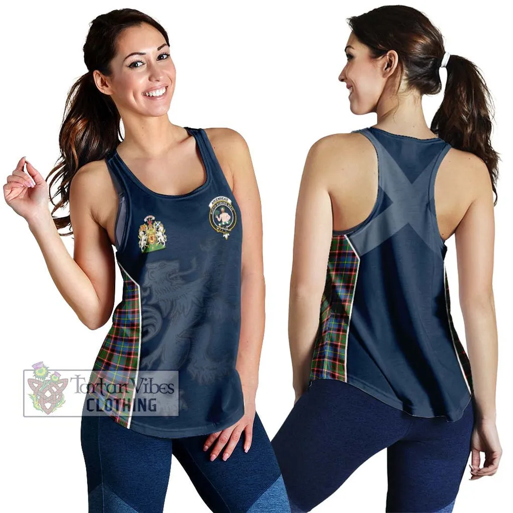 Aikenhead Tartan Women's Racerback Tanks with Family Crest and Lion Rampant Vibes Sport Style