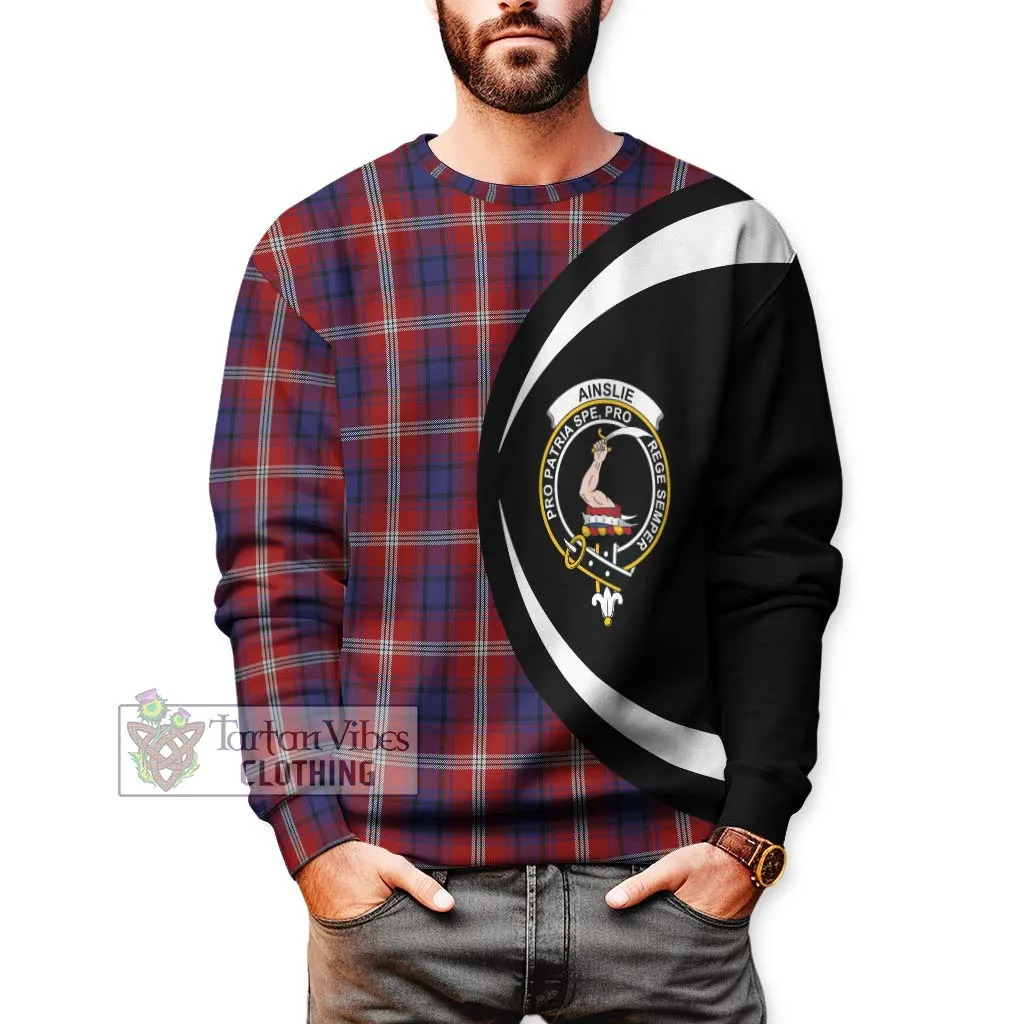 Ainslie Tartan Sweatshirt with Family Crest Circle Style