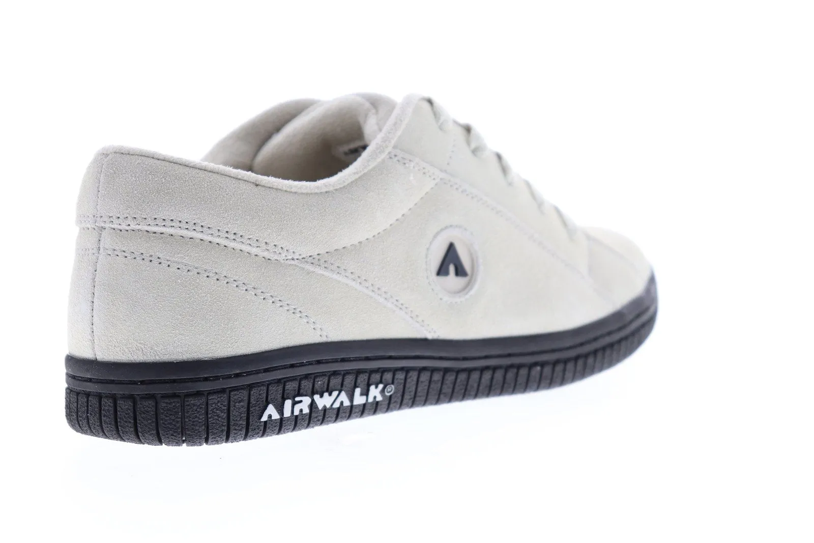 Airwalk Stark AW19864-S Mens White Suede Low Top Lace Up Skate Sneakers Shoes