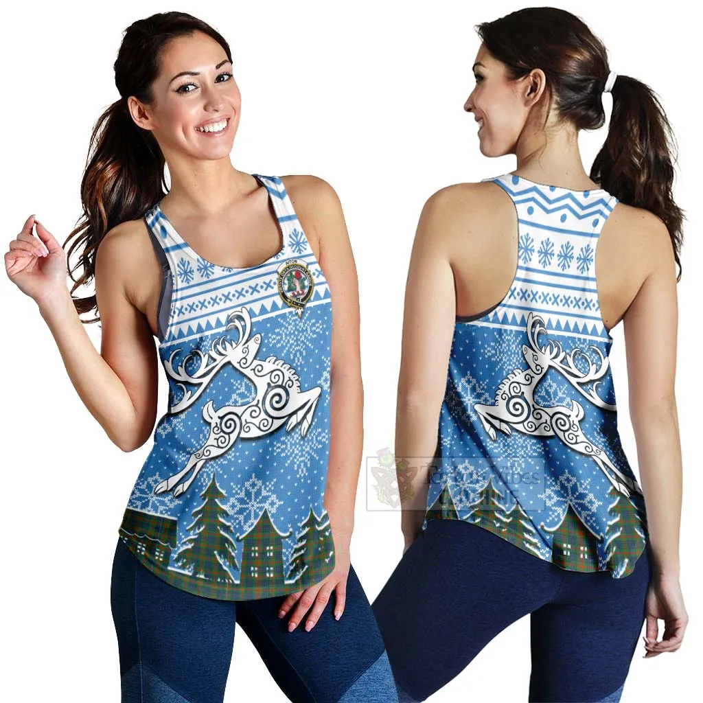 Aiton Clan Christmas Women's Racerback Tanks Celtic Reindeer Style