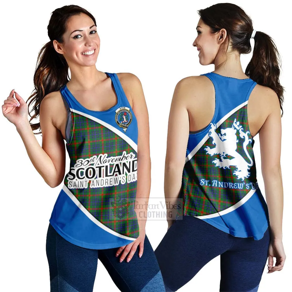 Aiton Family Crest Tartan Women's Racerback Tanks Celebrate Saint Andrew's Day in Style