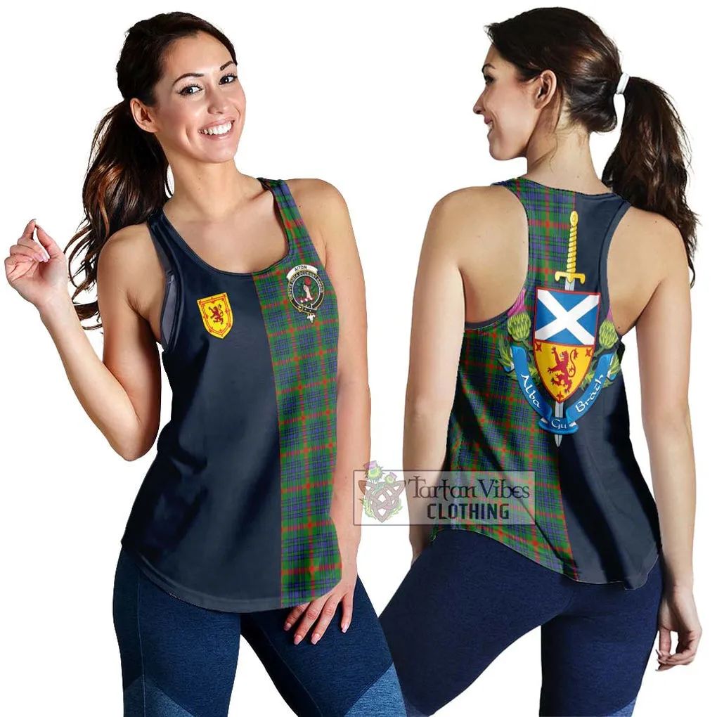 Aiton Tartan Women's Racerback Tanks Alba with Scottish Lion Royal Arm Half Style