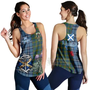 Aiton Tartan Women's Racerback Tanks Happy St. Andrew's Day Half Tartan Style