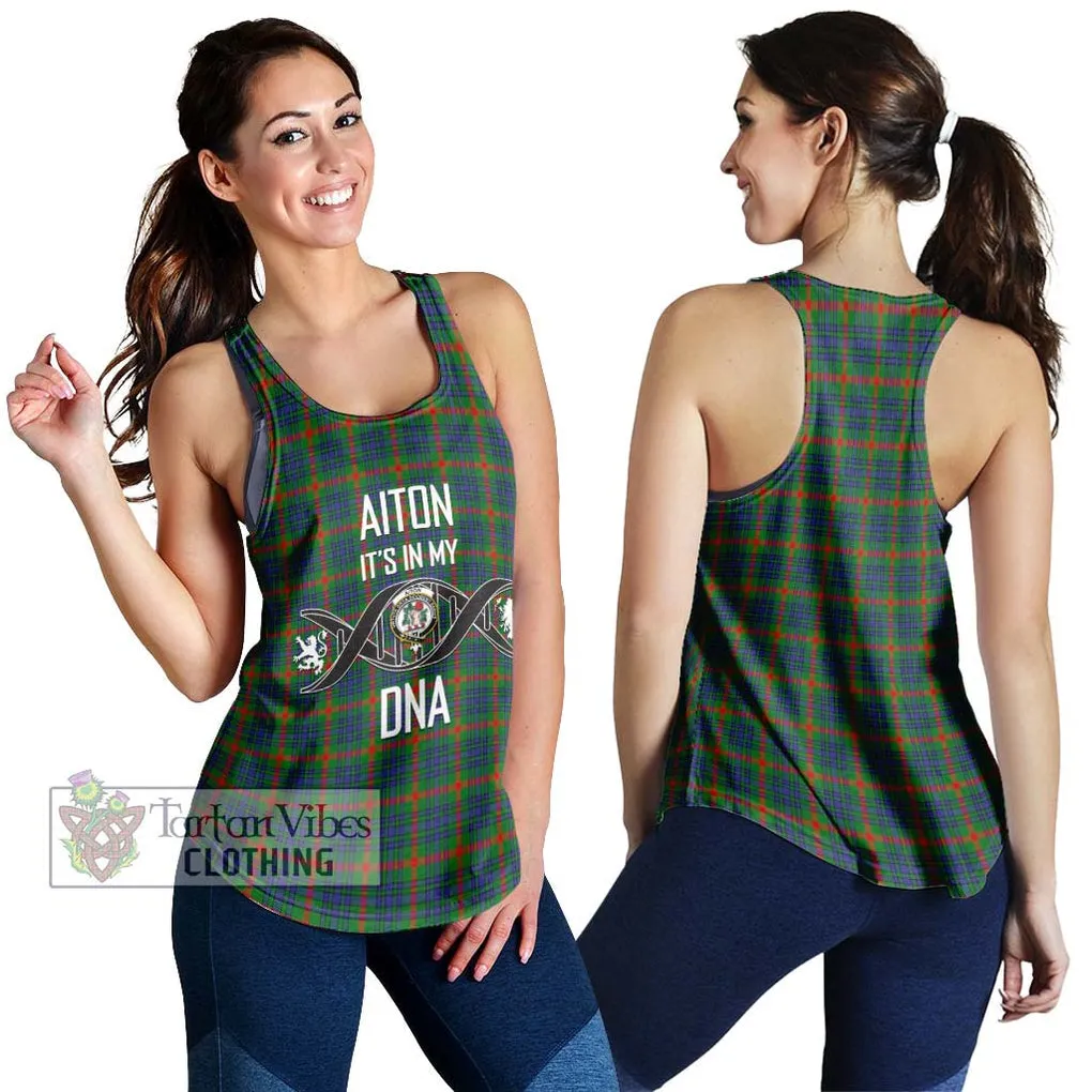 Aiton Tartan Women's Racerback Tanks with Family Crest DNA In Me Style