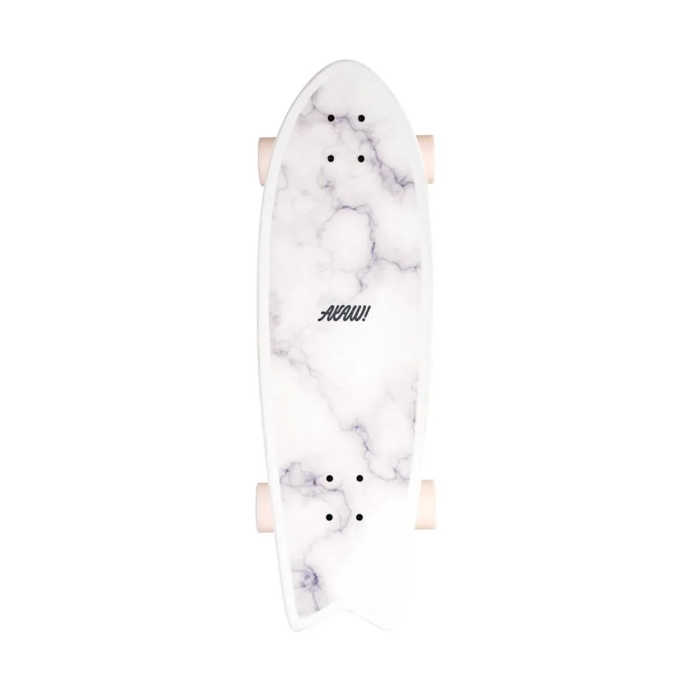 AKAW! Marble Wave White 30" Surfskate Longboard