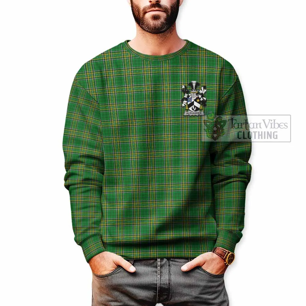 Alexander Irish Clan Tartan Sweatshirt with Coat of Arms