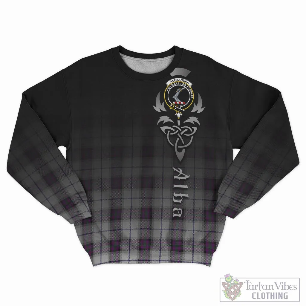 Alexander of Menstry Dress Tartan Sweatshirt Featuring Alba Gu Brath Family Crest Celtic Inspired