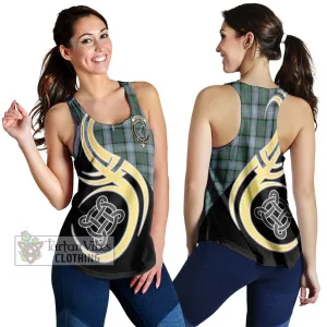 Alexander of Menstry Hunting Tartan Women's Racerback Tanks with Family Crest and Celtic Symbol Style