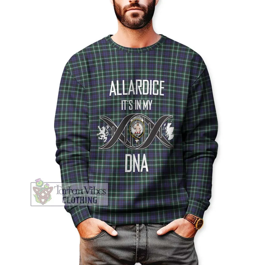 Allardice Tartan Sweatshirt with Family Crest DNA In Me Style