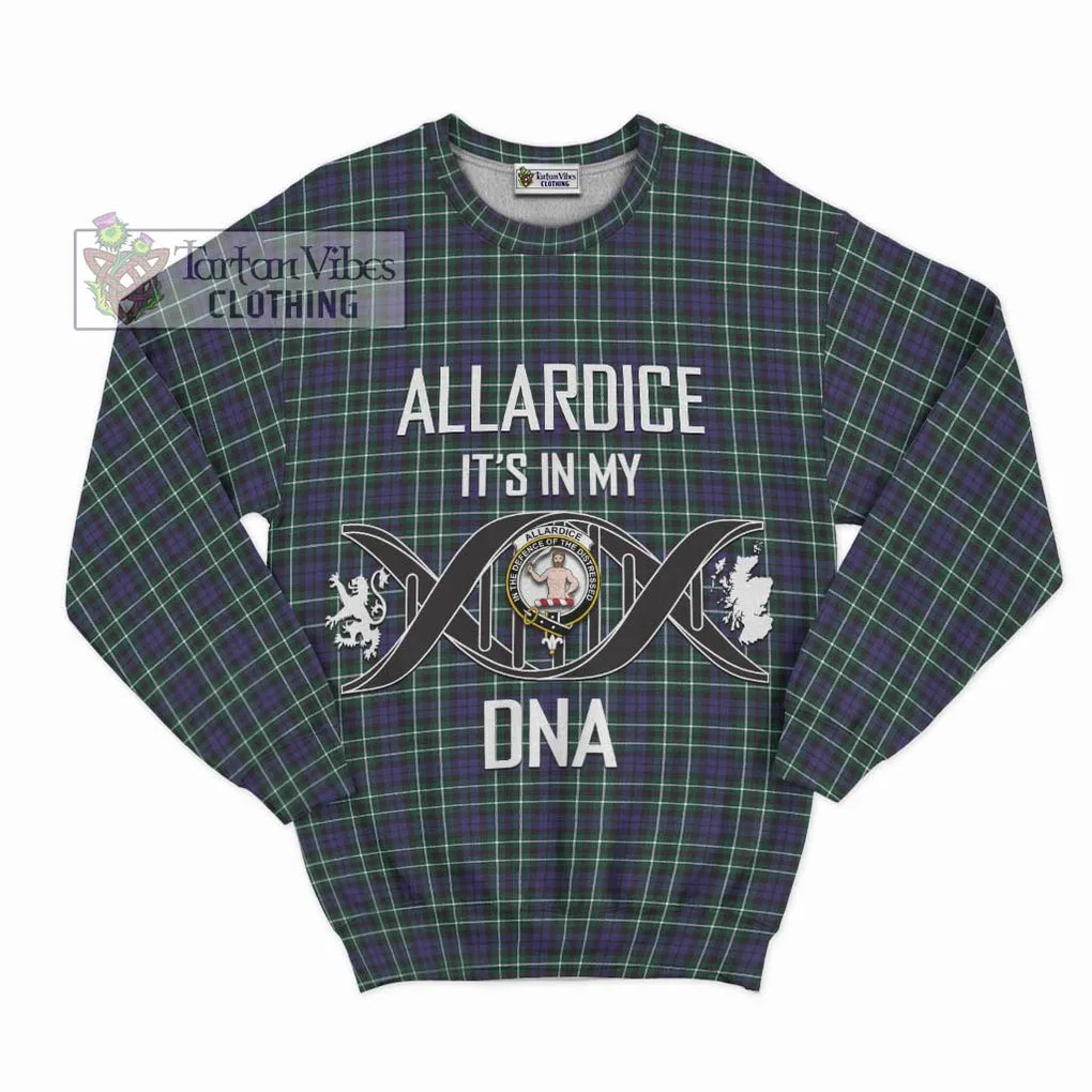 Allardice Tartan Sweatshirt with Family Crest DNA In Me Style