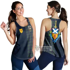 Allardice Tartan Women's Racerback Tanks Alba with Scottish Lion Royal Arm Half Style