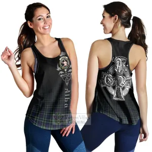 Allardice Tartan Women's Racerback Tanks Featuring Alba Gu Brath Family Crest Celtic Inspired