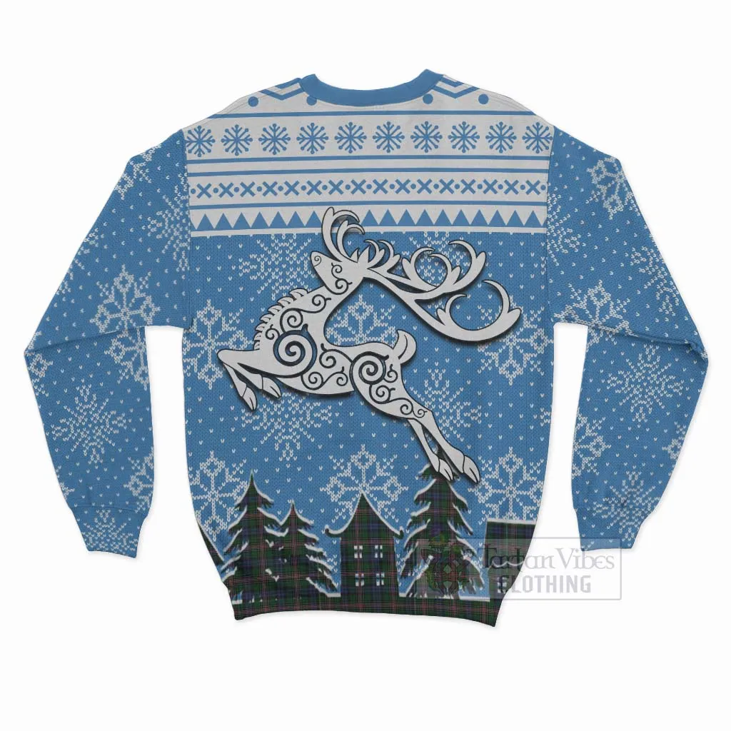 Allison Clan Christmas Sweatshirt Celtic Reindeer Style