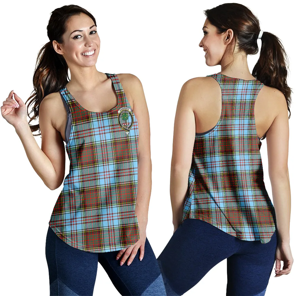 Anderson Ancient Tartan Women Racerback Tanks with Family Crest