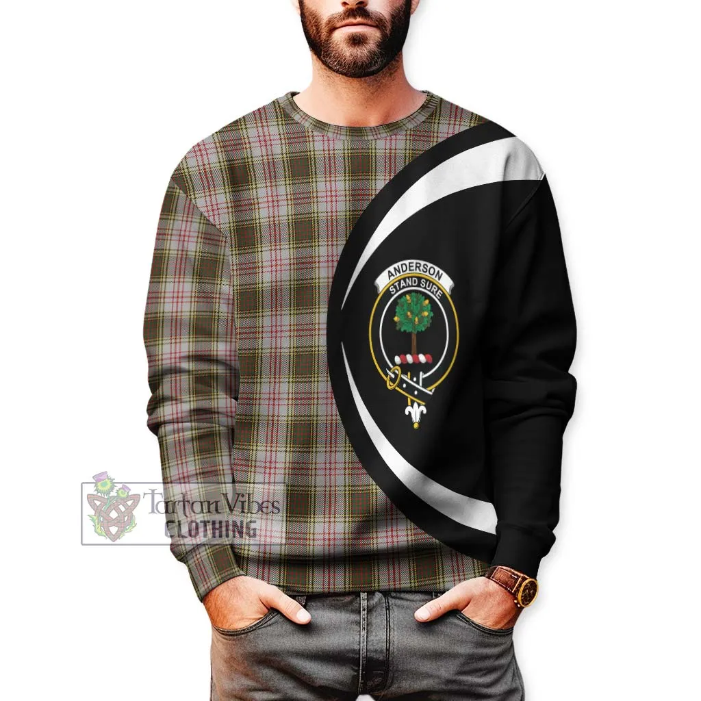 Anderson Dress Tartan Sweatshirt with Family Crest Circle Style