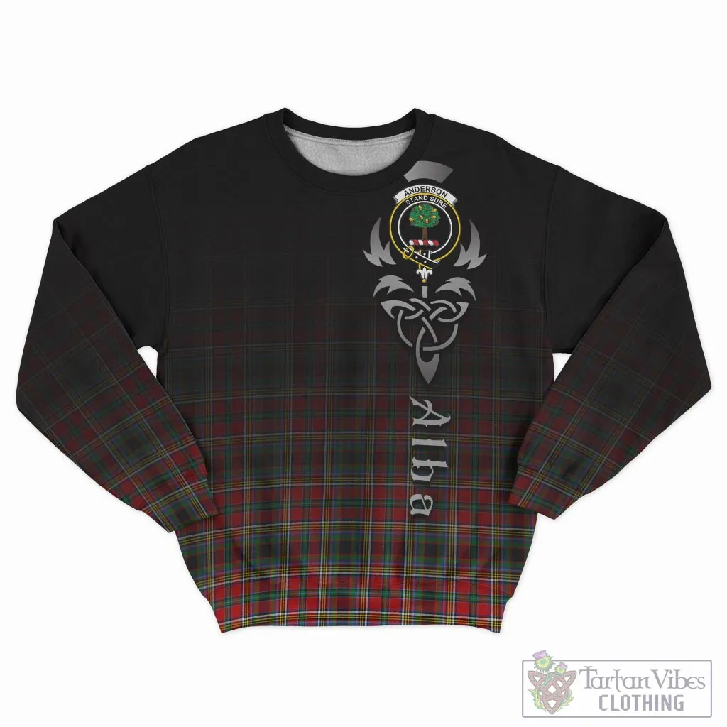 Anderson of Arbrake Tartan Sweatshirt Featuring Alba Gu Brath Family Crest Celtic Inspired