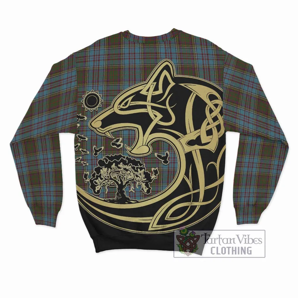 Anderson Tartan Sweatshirt with Family Crest Celtic Wolf Style