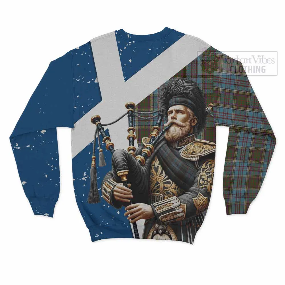 Anderson Tartan Sweatshirt with Family Crest Scottish Bagpiper Vibes