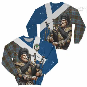 Anderson Tartan Sweatshirt with Family Crest Scottish Bagpiper Vibes