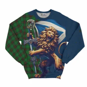 Anstruther Tartan Family Crest Sweatshirt with Scottish Majestic Lion