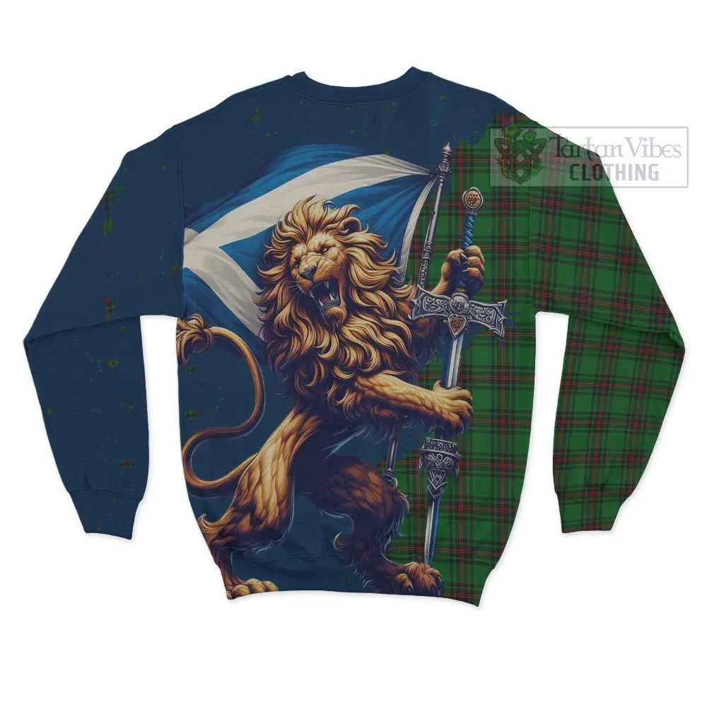 Anstruther Tartan Family Crest Sweatshirt with Scottish Majestic Lion