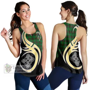 Anstruther Tartan Women's Racerback Tanks with Family Crest and Celtic Symbol Style