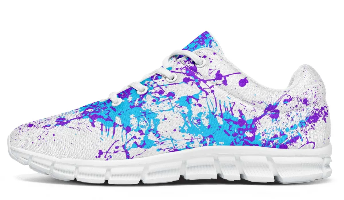 Aqua Purple White Splatter