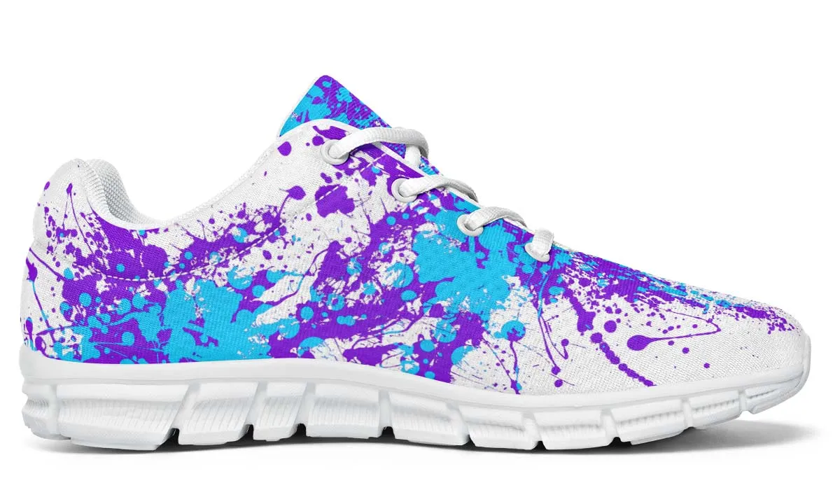 Aqua Purple White Splatter