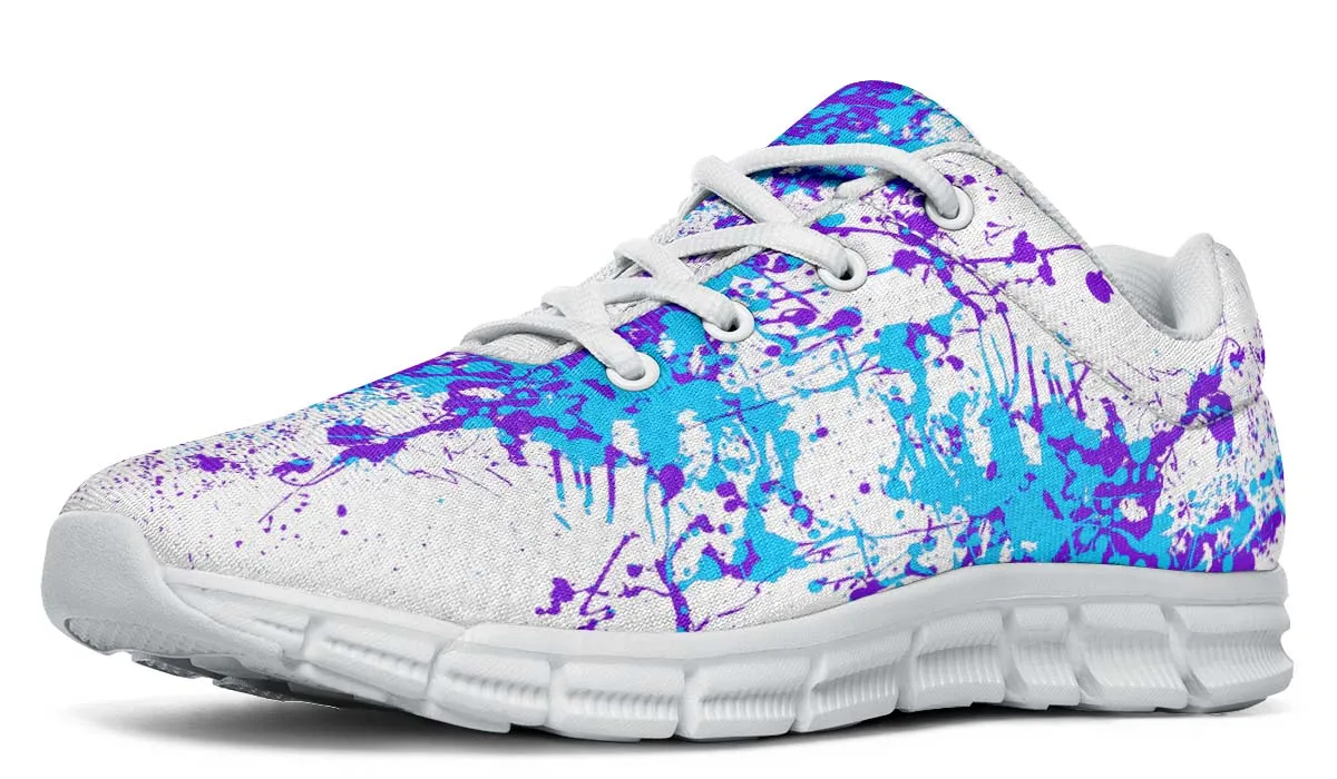 Aqua Purple White Splatter